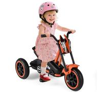 GOPLUS Moto Enfant à Pédales, Tricycle Bébé à 3 Roues avec Guidon avec Limiteur de Braquage, Vélo Draisienne Enfants pour Garçons et Filles 3+ Ans, Capacité 30 KG, 79 x 43 x 51 CM (Orange)