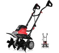 GOPLUS Motobineuse électrique puissante1500W,6lames,Motoculteur avec Guidon Pliable,Profondeur de travail 22CMavec roue,Largeur