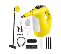 GOPLUS Nettoyeur Vapeur à Main 1400 W, Réservoir 400 ml & Verrouillage de Sécurité, Température 125 °C, Nettoyeur à Vapeur Portable avec 14 Accessoires pour Maison, Voiture (Jaune)