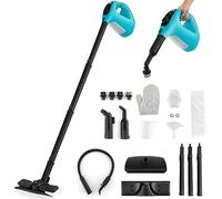 GOPLUS Nettoyeur Vapeur à Main 1400 W, Réservoir 400 ml & Verrouillage de Sécurité, Température 125 °C, Nettoyeur à Vapeur Portable avec 14 Accessoires pour Maison, Voiture (Bleu)