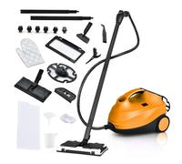 GOPLUS Nettoyeur Vapeur avec 19 Accessoires, Câble d’Alimentation Long de 3,7M Pression 4 Bar Puissance 2000W avec Réservoir d'Eau 1,5L, Aspirateur Vapeur pour Tapis, Fenêtre, Verre et Rideau, Orange
