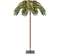 GOPLUS Palmier Artificiel Lumineux 180 cm avec 813 Branches PVC et 250 LED, Arbre de Noël à Charnière Réaliste,pour Maison/Bureau