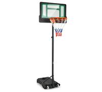 GOPLUS Panier de basket-ball avec roulettes,Hauteur Réglable de 1,30 à 2,50 m, Base Remplissable, Intérieur/Extérieur, Vert