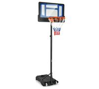 GOPLUS Panier de basket-ball avec roulettes,Hauteur Réglable de 1,30 à 2,50 m, Base Remplissable, Intérieur/Extérieur, Bleu