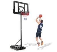 GOPLUS Panier de Basket-Ball d'extérieur Portable avec roulettes, Hauteur du Panier réglable de 130 à 305 cm, Panier de Basket à remplir avec de l'eau/du Sable, Panier transportable pour Adolescents