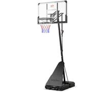 GOPLUS Panier de Basket-Ball Exterieur, Mobile avec Roues, Hauteur Réglable 1,5 à 2,1 m/ 2,45 à 3,05 m, Panneau Arrière 112cm, Planche de Rebond sur Base, pour Intérieur/Extérieur, pour Tous âges