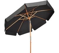 GOPLUS Parasol de Jardin Exterieur 3x3M avec 8 Baleines en Bois | Parasol Inclinable de Balcon avec Lambrequin Tissu Anti-UV, pour Terrasse Patio Restaurant