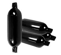 GOPLUS Pare-Battages Cylindrique avec Double Œillets, 3mm Epaisseur pour de Bonne Hermétique et Résistance au Choc, Pare-Battage Gonflable avec Valve, Fabriqué en PVC, Noir, 51X14CM