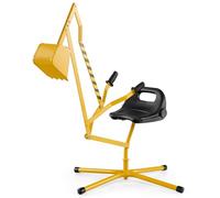 GOPLUS Pelleteuse Enfant, Jouet Pelle Excavatrice Enfant avec Base Rotative à 360° & Commandes à Deux Mains, pour Sable, Terre, Neige, pour Garçon Filles 3+ Ans (Jaune)