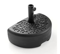 GOPLUS Pied de Parasol Demi-Rond, Support Parasol à Remplir avec 19kg d'eau / 22kg de Sable, pour mât de Ø 40-48,5 mm, Motif Feuillage, pour Terrasse, Pelouse, Jardin