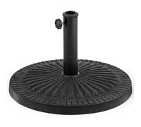 GOPLUS Pied de Parasol en Résine 15KG, Support de Parasol Rond avec Bouton Rotatif, Convient pour Poteaux de Parapluie de Φ 38/48 MM, Base de Parasol pour Jardin, Terrasse, Plage, Patio
