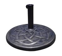 GOPLUS Pied de Parasol Lourd en Forme Ronde,Socle Parasol Exterieur de Trous 38/48mm, en Résine avec Finition Noire, Support de Porte-Parapluie de Jardin, Résistant aux Intempéries, Poids 20KG