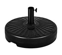 GOPLUS Pied de Parasol Rond, Support de Parasol en HDPE et Fer, Base de Parasol Remplissable d’Eau 23L, Socle Parasol Adapté aux Poteaux de Parasol de 38/48mm, Poids Noir de Parasol de Jadin Exterieur