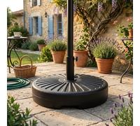 GOPLUS Pied de Parasol, Support Parasol Lourd pour Mât de 40/48 mm, Remplissable d'eau 22kg/ Sable 25kg, Base Lestée en HDPE pour Jardin Terrasse Balcon
