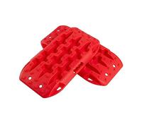GOPLUS Planches de Récupération Tout-Terrain, Lot de 2 Tapis de Traction, Plaque de Déblocage Contre Sable, Boue, Neige, Charge 10 Tonnes, pour Camping-Car, Voiture, Camion (Rouge, 58 x 31 x 6 cm)