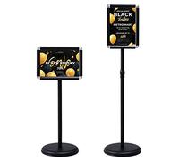 GOPLUS Porte Affiche A3/A4 sur Pied en Aluminium,Panneaux d'Affiche Rotation 360°&Hauteur Réglable, Présentoir sur Pied pour Mariage, Musée, Fête (Noir,A4)
