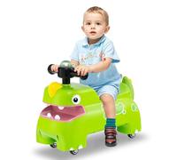 GOPLUS Porteur Bebe Dinosaure Lumineux avec Sonore, Voiture Enfant avec 4 Roues Universelles, Coffre de rangemnt et Klaxon, Supporte Jusqu'à 25 kg, Garçon, Fille, pour Enfant 1,5 Ans (Blanc)