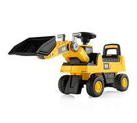 GOPLUS Porteur Bulldozer à Conduire pour Enfants avec Klaxon & Espace de Rangement Caché, Véhicule Excavatrice avec Pelle & Siège Confortable, Charge 25 KG, pour Enfants de 1-3 Ans