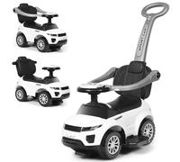 GOPLUS Porteur Évolutif Bebe 3 en 1 Pousser, Jouet Voiture a Pousser Porteur Enfants pour Enfants 1-3 Ans Charge 25KG Apprendre Marcher avec Musique et Klaxon (Blanc)