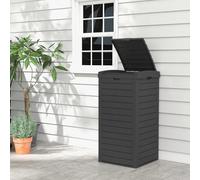 GOPLUS Poubelle Jarin Extérieure Bac 118 L, Bac à Ordures Extérieur pour Déchets, Poubelle Terrasse Extérieure Intérieure avec Plusieurs Couvercles,40 x 40 x 86CM Noir