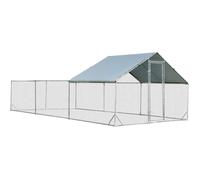 GOPLUS Poulailler en Métal 3 X 6 X 1,95 M avec Toiture Étanche et Résistant au UV, Enclos Extérieure de 18 m² pour Animaux