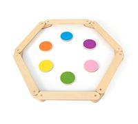 GOPLUS Poutre Équilibre Enfant, 12PCS Parcours de Motricité avec Pierre de Marche, Jouets d'Équilibre Intérieur en Bois, Charge 40 kg, pour 3-7 Ans, Multicolore