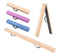 GOPLUS Poutre Gymnastique Pliable 210CM en Suède, Poutre d'Équilibre 15 Épaisseur avec Fond en Tissus Antidérapants, Attaches Auto-Agrippantes, Poignée à Transporter pour Enfant et Adulte (Kaki)