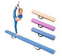 GOPLUS Poutre Gymnastique Pliable 210CM en Suède, Poutre d'Équilibre 15 Épaisseur avec Fond en Tissus Antidérapants, Attaches Auto-Agrippantes, Poignée à Transporter pour Enfant et Adulte (Bleu)