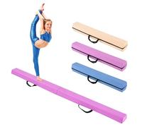 GOPLUS Poutre Gymnastique Pliable 210CM en Suède, Poutre d'Équilibre 15 Épaisseur avec Fond en Tissus Antidérapants, Attaches Auto-Agrippantes, Poignée à Transporter pour Enfant et Adulte (Violet)
