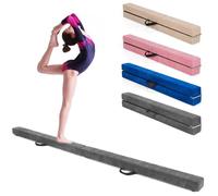 GOPLUS Poutre Gymnastique Pliable 210cm, Poutre Gymnastique avec Patins Antidérapants, Surface Suède, Entraînement de Gymnastique pour Enfants et Adultes, Gain d’Espace