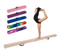 GOPLUS Poutre Gymnastique Pliable 210cm, Poutre Gymnastique avec Patins Antidérapants, Surface Suède, Entraînement de Gymnastique pour Enfants et Adultes, Gain d’Espace (240cm(Longueur),Café)