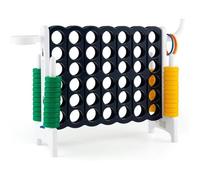 GOPLUS Puissance 4 Géant, 84 x 33 x 79 cm, Jeu de Société Puissance 4 avec 42 Anneaux et Curseurs pour Redémarrage Rapide, Blanc