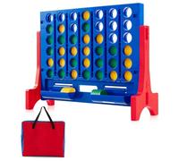 GOPLUS Puissance 4 Géant à la Suite, Jeu de Société 4 avec Jetons, Curseur à Dégagement Rapide, Sac de Transport, pour Enfants et Adultes, Intérieur et Extérieur, Autoportant/Montage Mural (Rouge)