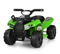 GOPLUS Quad Buggy Électrique Enfants 1,5-3 Ans 6V, Effets Sonores Lumineux LED Klaxon, Charge 20kg, Vert