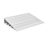 GOPLUS Rampe de seuil de Porte, Rampe d'entrée de 13cm, Hauteur réglable, Cadre en Aluminium Robuste, Surface antidérapante, capacité de 317kg, pour fauteuils roulants (86,5x54x13cm)