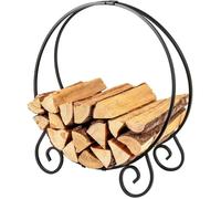 GOPLUS Range Bûche Interieur en Métal, Porte Bûche Interieur 59 X 27 X 64 CM, Base Stable, Charge 270 KG, Range Bois pour Cheminée