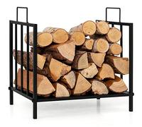 GOPLUS Range Bûches Cheminée avec Poignée, Porte Bûches, Charge 50 kg, Apparence Élégant pour Intérieur Extérieur 46 x 31 x 46 cm