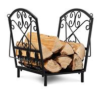 GOPLUS Range Bûches Cheminée Porte Bûches avec Poignées Charge de 50 kg, Intérieur Extérieur 36 x 32 cx 35 cm