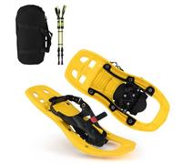 GOPLUS Raquettes à Neige Légères Enfants, Raquettes avec Bâtons de Trekking, Sac de Transport Pratique et, Support Jusqu'à 35 kg, pour Randonnées Sportives