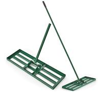 GOPLUS Râteau de Nivellement de Pelouse, Râteau de Jardin avec Poignée Antidérapante de 2 Sections, Raclette à Gaezon pour Cour, 75 x 25CM (Vert)