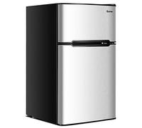 GOPLUS Réfrigérateur 90 L Combiné Réfrigérateur 63L avec Température Réglable 0 à 10 °C et Congélateur 27L avec Température de -15 °C et pour Maisons/Hôtels/Dortoirs, Argent