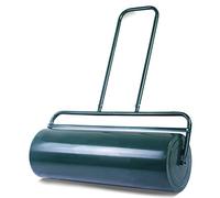 GOPLUS Rouleau à Gazon de Jardin 32CM Volume 63L, avec Poignée en Forme U, Rouleu de Jardin en Acier Rempli de Sable/Eau, 114x32x90cm, Vert