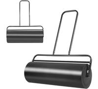 GOPLUS Rouleau à Gazon de Jardin 32CM Volume 63L, avec Poignée en Forme U, Rouleu de Jardin en Acier Rempli de Sable/Eau, 114x32x90cm, Noir