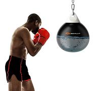 GOPLUS Sac de Frappe Rechargeable à Eau, Sac de Boxe Antifuite avec Chaîne en Métal Robuste et Tube de Remplissage, Équipement de Boxe Entraînement pour Adulte Professionnel et Débutant