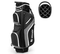 GOPLUS Sac de Golf, Sac de Club de Golf Léger avec Séparateurs à 14 Compartiments, Sac Isotherme, 2 Poches Étanches, Capuche de Pluie Amovible, Porte-Parapluie et Poignées de Transport (Gris)