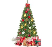 GOPLUS Sapin de Noël Artificiel,1346 Branches en Forme d’Épicéa, Aiguilles en PVC,Système Parapluie,Décoration de Noël,230cm