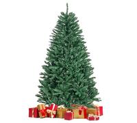 GOPLUS Sapin de Noël Artificiel 180 cm, 1355 Aiguilles en PVC, Branches Touffues, Socle en Fer, Ouvert Système Parapluie, Décoration de Noël, Vert