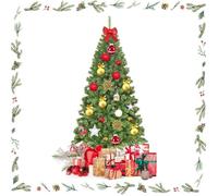 GOPLUS Sapin de Noël Artificiel 180CM, 928 Branches en Forme d’Épicéa, Aiguilles en PVC, Socle en Fer,Arbre de Noël pour Décoration