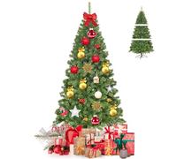 GOPLUS Sapin de Noel Artificiel 180cm, Sapin de Noël Réaliste Touffu en Forme d'Épicéa avec 928 Branches, Montage Simple, pour Décoration Maison, Entreprise, Magasin