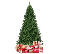 GOPLUS Sapin de Noël Artificiel 225CM, 1346 Branches en PVC Ouverture Automatique, Arbre de Noël avec Pied en Fer, Idéal pour Suspendre Guirlande de Lumières et Etoile, Vert (Vert)